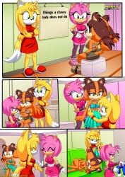 1boy 3girls amy_rose anthro ass bbmbbf breasts comic cum female handjob male male/female masturbation mobian_(species) mobius_unleashed nipples nude palcomix penis pussy releasing_your_inner_wild_side_(comic) sega sonic_(series) sonic_boom sonic_the_hedgehog sonic_the_hedgehog_(series) sticks_the_badger zooey_the_fox