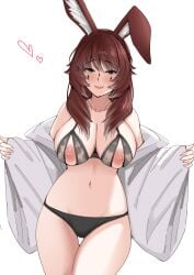 female female final_fantasy_xiv oc open_bra open_clothes viera