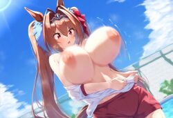 1girls ai_generated animal_ears anthropomorphization artist_request daiwa_scarlet_(umamusume) eyes female hair legs skin tagme umamusume umamusume_pretty_derby young