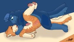 16:9 4k absurd_res abys_171 anal anal_sex anthro anus big_penis blue_body blue_fur bodily_fluids canid canine canis cum cum_in_ass cum_inside domestic_dog duo felid feline fur genital_fluids genitals hi_res internal male male/male mammal orange_body orange_fur paws penetration penis sex smile tail tongue tongue_out widescreen