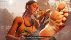 african african_female barefoot dark-skinned_female dark_skin feet female foot_fetish hazel_flood shoe_sniffing south_of_midnight sweaty_feet switchlaid