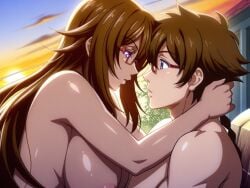 big_breasts completely_nude couple couple_(romantic) high_school_dxd hyoudou_issei katerea_leviathan love