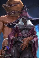 1girls ai_generated anus ass big_ass big_breasts black_body black_lingerie black_panties breasts bubble_butt busty cheating cheating_girlfriend cheating_wife cuck cuckold cuckold_pov cuckolding dark-skinned_female dark_skin dat_ass dress_lift elden_ring elden_ring_nightreign fat_ass female female_only hair_over_eyes healslut huge_ass huge_breasts lacy_panties large_ass large_breasts let_me_solo_her lifting_shirt lingerie maledom mlommy muscular_male netorare ntr pussy recluse_(elden_ring) recluse_(nightreign) solo stockings sweat sweatdrop sweaty_ass sweaty_body sweaty_breasts text video_game_character video_game_mechanics white_hair witch_hat