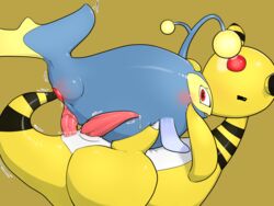 2017 ampharos anal anal_sex animal_genitalia apc_(artist) cum cum_in_ass cum_inside duo erection feral fin genital_slit interspecies lanturn male marine nintendo penetration penis pokémon_(species) pokemon pokemon_(species) sex side_view simple_background slit tail_sex tapering_penis video_games yaoi