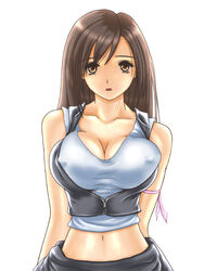 artist_request cleavage clothing erect_nipples erect_nipples_under_clothes female female_only final_fantasy final_fantasy_vii final_fantasy_vii_advent_children huge_breasts human long_hair solo straight_hair tifa_lockhart