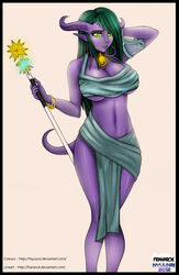 1girls draenei franarok green_hair neira_(franarok) purple-skinned_female purple_skin tagme world_of_warcraft