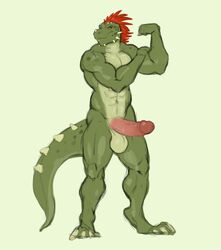 anthro argonian balls biceps big_balls big_penis erection feathers flexing green_scales greyfuzzbutt male male_only muscular muscular_male penis pose presenting red_feathers scales scalie simple_background sketch solo standing the_elder_scrolls video_games white_background