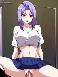 ai_generated bondage cowgirl_position kwon_miya_(webtoon_character_na_kang_lim) large_breasts na_kang_lim_(webtoon_character_na_kang_lim) purple_hair ranwai red_eyes sex stable_diffusion uniform vaginal_penetration vaginal_sex webtoon webtoon_character_na_kang_lim