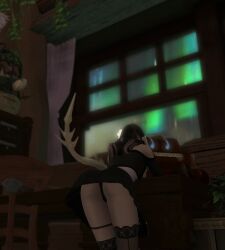 3d ass ass_focus au au_ra female final_fantasy_xiv hip_focus swaying_hips teasing_viewer