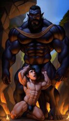 ai_generated djinn dnd genie giant_male male_only thong