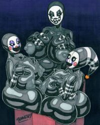 2024 4_fingers abstract_background animatronic areola artist_name ass bedroom_eyes big_areola big_breasts big_butt black_body black_sclera black_skin breast_squish breasts bubble_butt curvy_figure eyelashes eyeshadow female fingers five_nights_at_freddy's five_nights_at_freddy's_2 five_nights_at_freddy's_4 freddy_fazbear's_pizzeria_simulator genitals graphite_(artwork) group hi_res huge_areola huge_breasts huge_butt huge_hips huge_thighs humanoid looking_at_viewer looking_back looking_back_at_viewer machine makeup marionette_(fnaf) marker_(artwork) narrowed_eyes nightmarionne nightmarionne_(fnaf) nipples not_furry nude nude_female nude_humanoid parasitedeath pencil_(artwork) plump_labia puppet_(fnaf) purple_eyeshadow pussy robot robot_humanoid security_puppet_(fnaf) seductive sharp_teeth signature sitting smile squish teeth thick_thighs traditional_media_(artwork) trio trio_focus voluptuous white_eyes wide_hips