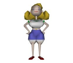 3d huge_breasts model_sheet official_art pilotwings_64 robin_(pilotwings) thick_thighs transparent_background