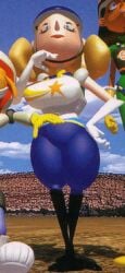 3d huge_breasts official_art pilotwings_64 robin_(pilotwings) thick_thighs wide_hips