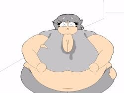 exposed_breasts gif gigantic_breasts gigantic_nipples grey_hair jiggling lachevite sweaty