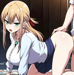 ai_generated blonde_hair bondage doggy_style green_eyes large_breasts na_kang_lim_(webtoon_character_na_kang_lim) ranwai sex stable_diffusion vaginal_penetration vaginal_sex webtoon webtoon_character_na_kang_lim yoo_dahee_(webtoon_character_na_kang_lim)