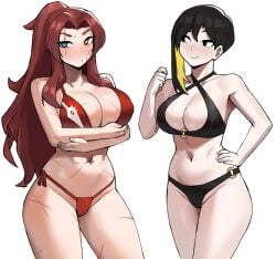 1girls binah breasts donburikazoku female gebura_(lobotomy_corporation) hi_res hips huge_breasts library_of_ruina light-skinned_female light_skin naughty_face project_moon thick_thighs thighs twitter_link wide_hips