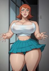 ai_generated dc_comics female female_only huge_breasts red_head thick_thighs zrhap