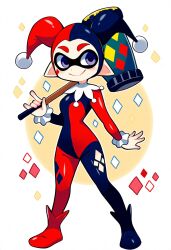 ai_generated cosplay dc_comics harley_quinn inkling inkling_girl mallet splatoon splatoon_(series)