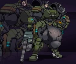 bulge female_spartan_(halo) flaccid futanari halo_(series) heidi_(lardivag) hyper_balls hyper_penis muscular_futanari osmar-shotgun spartan_(halo) third-party_source