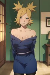 1girls ai_generated arms_behind_back bare_breasts bare_chest bare_shoulders big_breasts blush blushing_at_viewer boruto:_naruto_next_generations busty cleavage exposed_breasts exposed_shoulders female female_only huge_breasts kimono kimono_down light-skinned_female light_skin long_hair mature mature_female milf nai_diffusion naruto naruto_(series) no_bra no_underwear oppai pantyhose presenting presenting_breasts ragnarock_ai sash shiny shiny_hair shiny_skin smile smiling smiling_at_viewer solo stable_diffusion teasing teasing_viewer temari upper_body voluptuous yellow_hair yukata