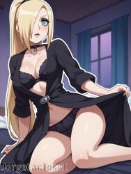 ai_generated bed bedroom big_breasts black_clothing black_lingerie black_lipstick black_makeup black_nails black_underwear blonde_female blonde_hair blonde_hair_female blush blushed boruto:_naruto_next_generations breasts chocker collar courtains curtains cyan_eyes female female_focus female_only goth goth_girl gothic gothified hair_covering_eye hair_over_one_eye hips ino_yamanaka jorgecarlosai legs lingerie lipstick long_hair makeup mature mature_female mature_woman milf naruto naruto_(classic) naruto_(series) naruto_shippuden naruto_shippuuden navel night nightgown nighttime nightwear ponytail sitting sitting_on_bed thighs toned toned_female underwear watermark window