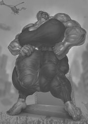 1futa abs balls breasts bulge cameltail clothed clothing female_spartan_(halo) flaccid fully_clothed futa_focus futa_giantess futanari giantess greyscale group halo_(series) heidi_(lardivag) human hyper_muscles low-angle_view micro muscular_futanari myminxlily penis solo_focus spartan_(halo) standing third-party_source