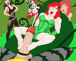 4girls batman batman:_the_animated_series batman_(series) big_breasts cum cum_blast cum_covered cumshot dc_comics dcau erect_nipples_under_clothes female female_focus femdom footjob forced_orgasm giant_penis giganta harley_quinn harley_quinn_(classic) huge_cock humiliation male milking partial_male penis poison_ivy poison_ivy_(dcau) roxy_rocket superblast the_new_batman_adventures tied_up vines wonder_woman_(series)