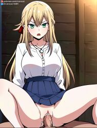 ai_generated blonde_hair bondage cowgirl_position green_eyes large_breasts na_kang_lim_(webtoon_character_na_kang_lim) ranwai sex stable_diffusion vaginal_penetration vaginal_sex webtoon webtoon_character_na_kang_lim yoo_dahee_(webtoon_character_na_kang_lim)