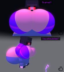 1boy 1girls 3d ass ass breasts clothed clothing female huge_ass huge_breasts huge_butt looking_at_viewer looking_down_at_viewer male male/female needlemouse_(series) sarah_henderson_(needlemouse) shirt smaller_male smile smiling taller_girl