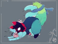 anal anal_orgasm anal_penetration animal_genitalia animal_penis arms_stretched belly_grab big_tail blue_body blue_fur blush blush_lines bodily_fluids bound cheek_tuft claw_marks clawing clawing_floor claws cum cum_from_ass cum_in_ass cum_inside cum_pool dark_body dark_fur doggystyle dripping duo ear_blush ear_markings ejaculation face_lick facial_scar facial_tuft fan_character feral feral_on_bottom feral_on_feral feral_on_top feral_penetrated feral_penetrating feral_penetrating_feral fluffy fluffy_ears fluffy_tail from_behind_position fur genital_fluids genitals grabbing_from_behind green_body green_fur hand_on_cheek hands-free head_tuft heart_symbol hi_res holding_partner inv_(rain_world) leaking leaking_cum leaking_precum leaning leaning_forward leaning_on_another licking long_tail looking_pleasured male male/male male_on_bottom male_on_top male_penetrated male_penetrating male_penetrating_male markings motion_lines multicolored_body multicolored_fur namaport neck_tuft on_bottom on_top one_eye_closed orgasm penetration penile penile_penetration penis penis_in_ass precum precum_drip precum_on_ground rain_world red_body red_fur saliva saliva_string scar scarf sex shaking simple_background slugcat smile spread_legs spreading sweat sweatdrop tail tail_markings tail_tied tails_touching tapering_penis tapering_tail thick_tail tongue tongue_out tremble_spikes trembling trembling_penis tuft videocult white_eyes
