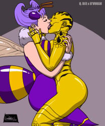 2018 2girls 5:6 ass bald bee_girl big_ass big_breasts big_butt breast_press breast_to_breast breasts breasts_squeezed_together capcom crossover curvy curvy_figure d'vorah darkstalkers eastern_and_western_character female female/female female_only french_kiss futa_on_futa humanoid insect_girl insect_humanoid insect_wings kaywest kissing large_ass lesbian lesbian_kiss licking making_out mortal_kombat netherrealm_studios purple_hair q-bee thick_ass thick_thighs tongue tongue_kiss tongue_out trait_connection wide_hips wings yellow_skin yuri