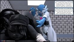 3d abs absurd_res anthro ass athletic audrey_(nastyman) big_breasts black_hair blender_(artwork) bodily_fluids breasts canid canid_demon canine clothed clothing comic demon dialogue digital_media_(artwork) dr._voir drugging duo ear_piercing egg egg_transfer embryo english_text female femdom fur furniture ghostgengaming hellhound hi_res hostage humanoid impregnation in_vitro_fertilization intersex intersex/female long_hair looking_at_viewer mammal medical_fetish medical_instrument medical_malpractice muscular muscular_anthro mythological_canine mythological_creature mythology penetration piercing questionable_consent scientific_instrument smile speech_bubble tail text thick_thighs unconscious