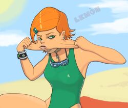 1girls ben_10 ben_10_(classic) cursed_image female gwen_tennyson gwen_tennyson_(classic) lemonxxxchanj official_alternate_costume omnitrix skinsuit skinsuit_bodysuit skinsuit_transformation what