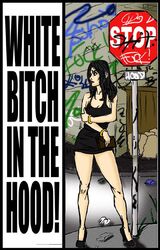 english_text female graffiti illustrated-interracial text wbith