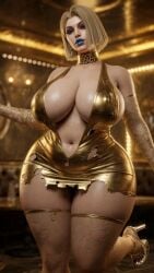 big_ass big_breasts big_butt blonde_hair blue_lipstick bob_cut child_bearing_hips choker cock_addict dick_sucking_lips emma_frost emma_frost_(marvel_rivals) exposed_breasts eyeshadow fishnet_armwear fishnet_legwear fishnet_stockings fishnet_thighhighs fishnets gold_choker gold_clothing gold_dress golden_dress golden_week high_heels huge_ass huge_breasts light-skinned_female looking_at_viewer marvel marvel_comics marvel_rivals mascara mature mature_female meaty_thighs milf minidress mommy nipple_bulge older_female plump_lips pumps ripped_clothing sexy shiny_skin short_hair slut_collar solo standing_on_one_leg thethiccart thick_thighs torn_clothes torn_fishnets torn_legwear torn_thighhighs v-cut voluptuous_female wide_hips