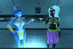 2girls duck_dodgers interspecies krystal krystal_(star_fox) queen_tyr'ahnee star_fox