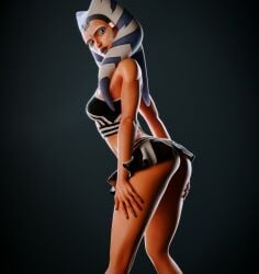 1girls 3d 3d_(artwork) ahsoka_tano airress3d_(3d-modeller) alien alien_girl alien_humanoid ass athletic athletic_female blender blue_eyes clone_wars clothed clothing face_markings facial_markings female female_focus female_only leaning leaning_forward lekku lekku_(anatomy) light_blue_eyes looking_at_viewer lucasfilm lydas3d orange-skinned_female orange_body orange_skin pose posing presenting presenting_ass simple_background standing star_wars togruta