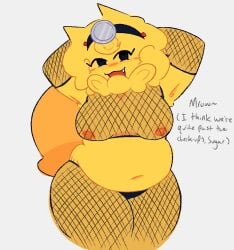 1girls areolae armpits breasts carpoongle cat_ears cat_girl cat_tail catgirl chubby chubby_female dialogue doctor drretro_(regretevator) english_text fishnet_clothing furry furry_female lingerie nipples regretevator roblox roblox_game self_upload stretch_marks tagme text thick_thighs thighs