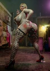 3d ada_wong amber_eyes anal anal_beads anal_beads_in_ass anal_penetration asian back_alley big_ass big_breasts big_nipples blonde_hair body_writing capcom cheap_whore dildo dildo_insertion double_penetration fishnets geone1 high_heels humiliation interracial looking_at_viewer makeup price_tag prostitution pussy queen_of_spades resident_evil short_hair slap slutty_female small_penis_humiliation smile smiling_at_viewer tattoo yellow_hair