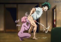 1boy 2girls accurate_art_style ai_generated anilingus anime_coloring anus_lick ashido_mina ass_lick boku_no_hero_academia breasts caught caught_in_the_act completely_nude completely_nude_female cuckold curvy deku female implied_sex indoors kirishima_eijirou large_breasts licking_anus licking_ass long_hair male mature_female midoriya_izuku mina_ashido multiple_males my_hero_academia netorare nipples ntr penis sex stickyai walk-in walked_in_on