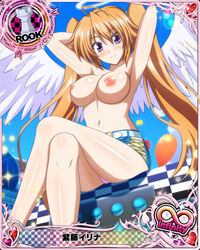 angel angel_wings breasts card_(medium) high_school_dxd large_breasts photoshop shidou_irina topless