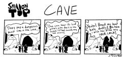 3boys anthro beast bird cave dialogue english_text faceless_male forest furry furry_only gay male male_only nervous outside rabbit small_on_top spedumon standing text wolf