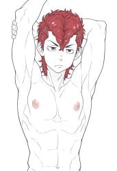 1boy 1male ai_generated bara big_penis bottom_pov civitai enticing gay gay_male illustrious_(stable_diffusion) implied_sex male male_focus male_only male_prey nude queer stable_diffusion sweat sweating tied_up tokyo_revengers yaoi black_and_white showing_off jerking jerkingoff one_arm_up arms_behind_head smirking_at_viewer smirking smirk tongue_out atsushi_sendo