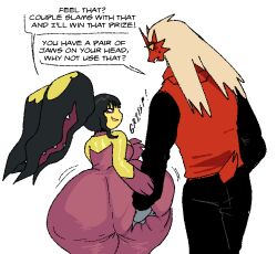 melandoodle pokemon pokemon_(species) blaziken mawile huge_ass wide_hips hand_on_ass squished_ass