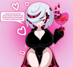 aged_up big_ass english_text massive_breasts sage_(sonic_frontiers) shortstack sonic_(series) speech_bubble text thick_thighs valentine's_day white_hair yelladrill