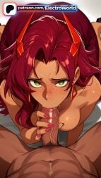 1girls ai_generated 1girl high_quality highres artist_name high_resolution patreon electroworld hi_res 2026 watermark patreon_username stable_diffusion oral_sex licking red_nails cock solo_focus blowjob_face chest hoop_earrings pink_nails :>= breasts dark_skin hairclip boobs 1boy tits penis blush dick uncensored nail_polish red_hair pov earrings blowjob jewelry hair_ornament looking_at_viewer fellatio hetero sucking long_hair bust nude oral scarlet_witch_(marvel_rivals) scarlet_witch marvel marvel_rivals