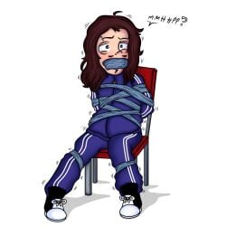 adidas bondage chair confused dreadlocks jonathan_davis korn male no_visible_genitalia piercing self_upload tape tape_bondage tape_gag taped_mouth