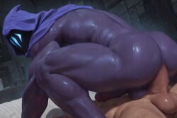 2boys abs ai_generated anal animated ass bara big_ass faceless_male from_side gay hood_up indoors looking_to_the_side male male/male male_only moaning muscular nude omen_(valorant) on_back on_bed penis purple_body returnthis riding_penis riot_games rough_sex self_upload sex shadow_face sound sound_effects squatting tagme testicles valorant video voice_acted yaoi