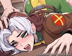 1girls 2d 2d_(artwork) ai_generated big_breasts bodysuit bomber_jacket brown_hair high_resolution highres huge_breasts light-skinned_female light_skin long_hair marvel marvel_comics marvel_rivals multicolored_hair patreon patreon_username rogue_(marvel_rivals) rogue_(x-men) ryogangg tight_clothing two-tone_hair two_tone_hair white_hair x-men sex fucking