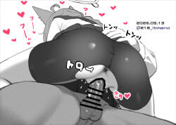 1boy 1girl ahoge animal_ears anus ass bike_shorts blue_archive braid commentary_request erection fox_ears fox_girl girl_on_top greyscale hand_on_another's_back itinana long_hair long_sleeves monochrome otogi_(blue_archive) penis pleated_skirt pussy_juice school_uniform serafuku sex simple_background single_braid skirt torn_clothes twitter_username vaginal